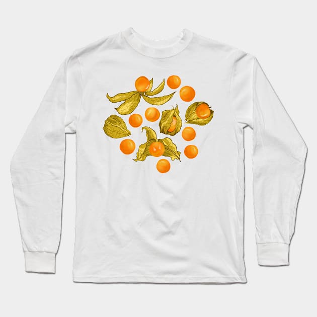 Physalis - Golden berries Long Sleeve T-Shirt by kobyakov